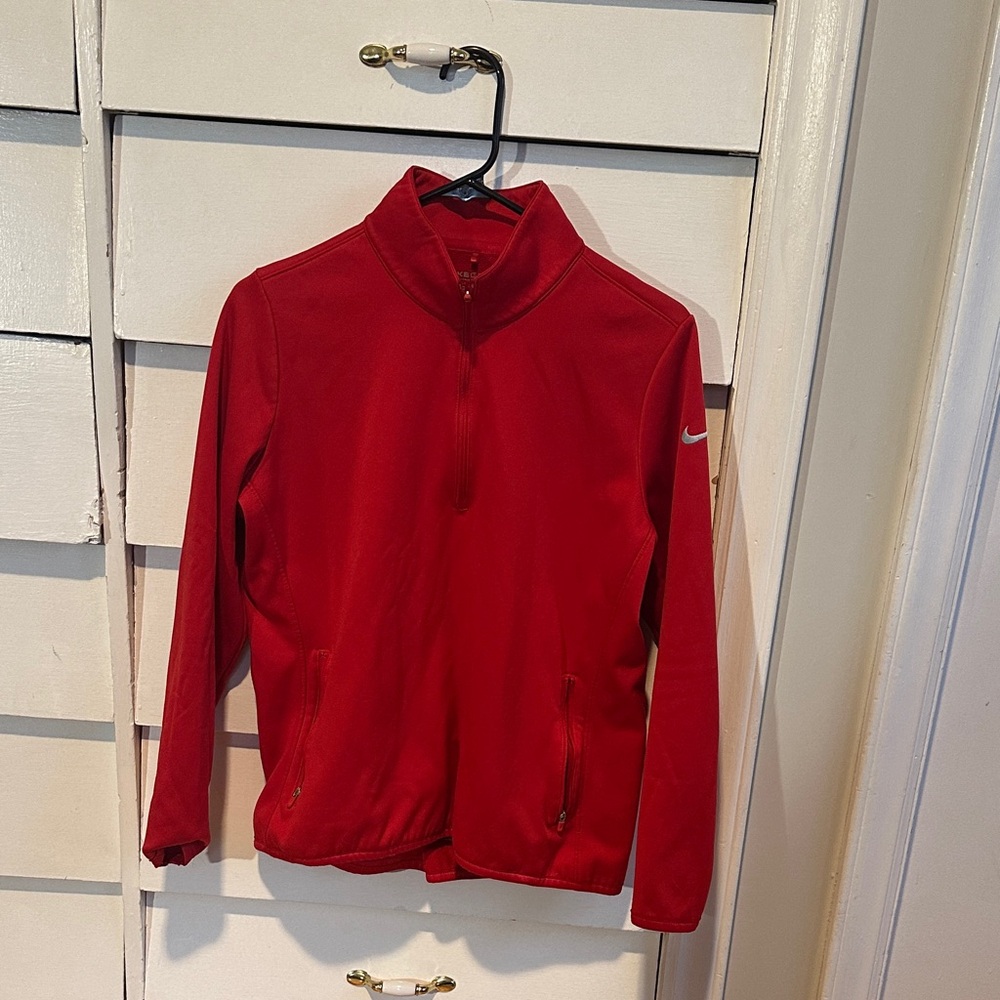 Nike Girls' Red Half-Zip Athletic Jacket